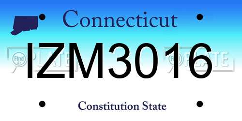 IZM3016 Connecticut License Plate