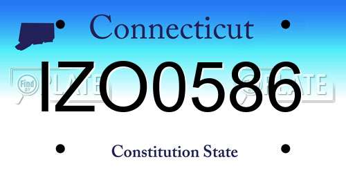 IZO0586 Connecticut License Plate