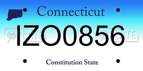 IZO0856 Connecticut License Plate