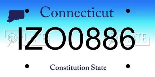 IZO0886 Connecticut License Plate