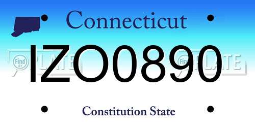 IZO0890 Connecticut License Plate