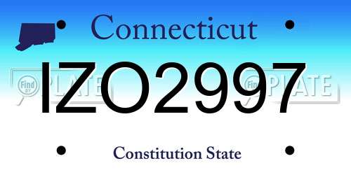 IZO2997 Connecticut License Plate