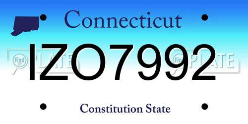 IZO7992 Connecticut License Plate