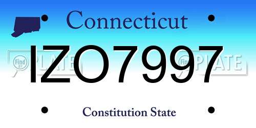 IZO7997 Connecticut License Plate