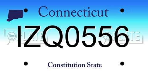IZQ0556 Connecticut License Plate