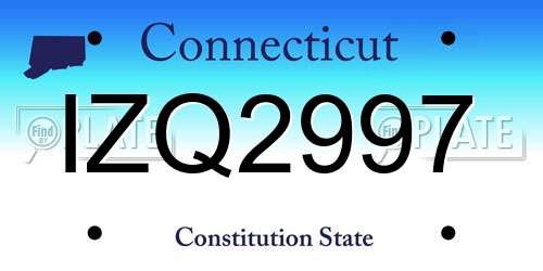 IZQ2997 Connecticut License Plate