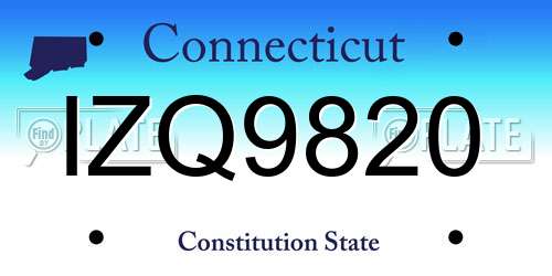 IZQ9820 Connecticut License Plate