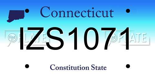 IZS1071 Connecticut License Plate