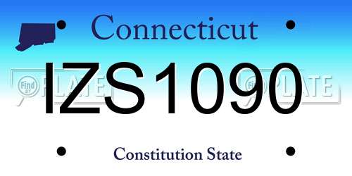 IZS1090 Connecticut License Plate