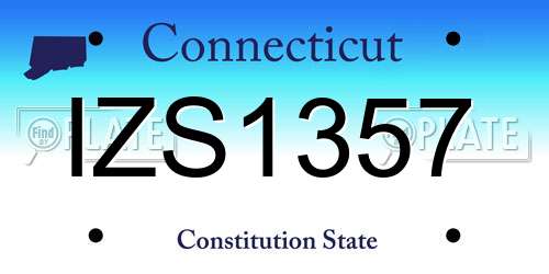 IZS1357 Connecticut License Plate