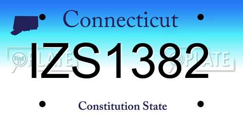IZS1382 Connecticut License Plate