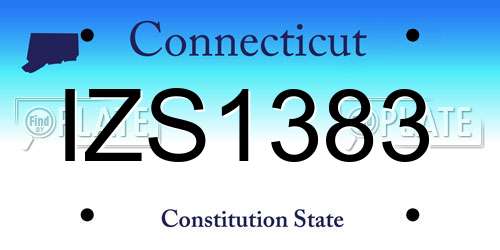 IZS1383 Connecticut License Plate