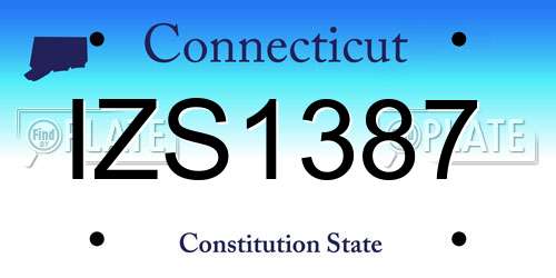 IZS1387 Connecticut License Plate