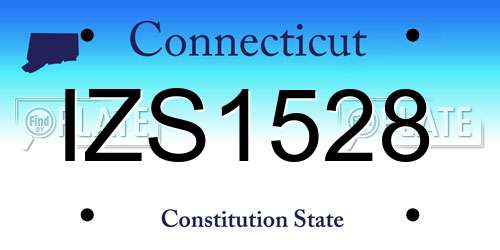 IZS1528 Connecticut License Plate