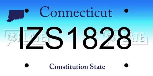 IZS1828 Connecticut License Plate