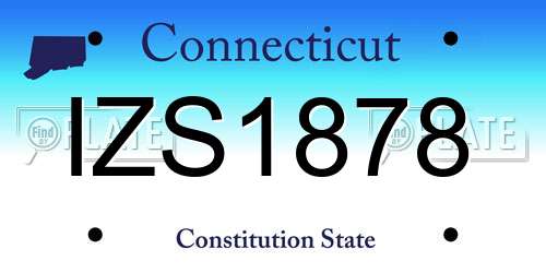 IZS1878 Connecticut License Plate