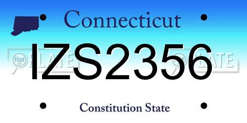 IZS2356 Connecticut License Plate