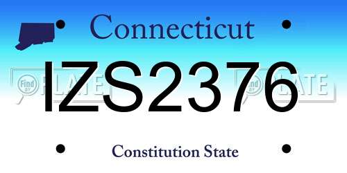 IZS2376 Connecticut License Plate