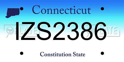 IZS2386 Connecticut License Plate