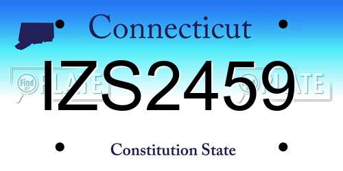 IZS2459 Connecticut License Plate