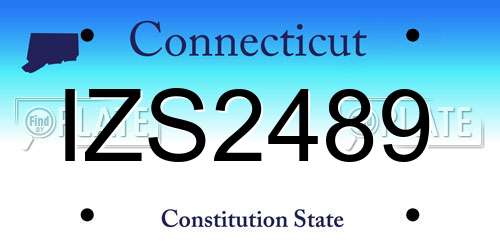 IZS2489 Connecticut License Plate