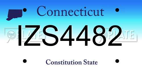 IZS4482 Connecticut License Plate