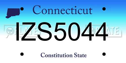 IZS5044 Connecticut License Plate