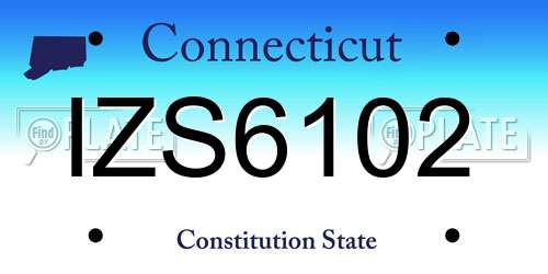 IZS6102 Connecticut License Plate