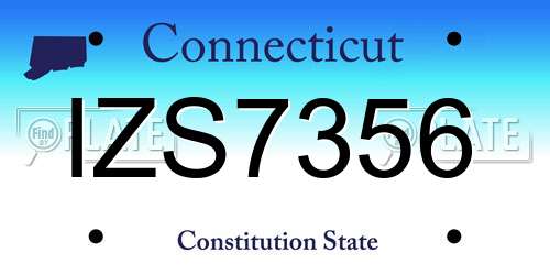 IZS7356 Connecticut License Plate