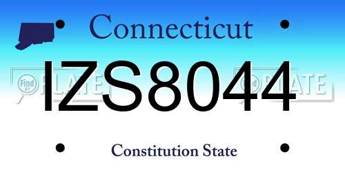 IZS8044 Connecticut License Plate
