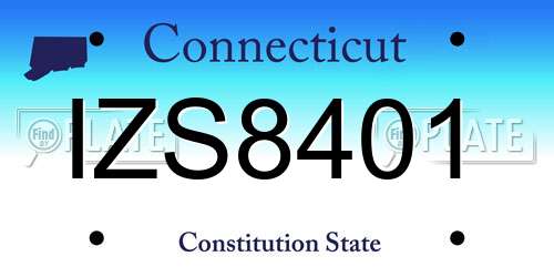 IZS8401 Connecticut License Plate