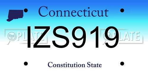 IZS919 Connecticut License Plate