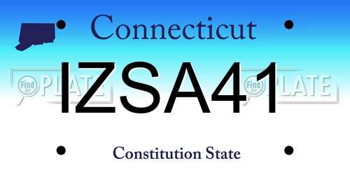 IZSA41 Connecticut License Plate