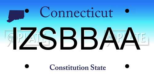 IZSBBAA Connecticut License Plate