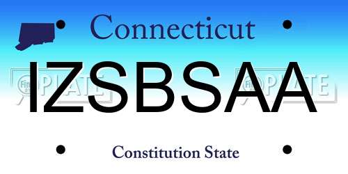 IZSBSAA Connecticut License Plate