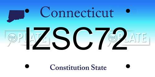 IZSC72 Connecticut License Plate
