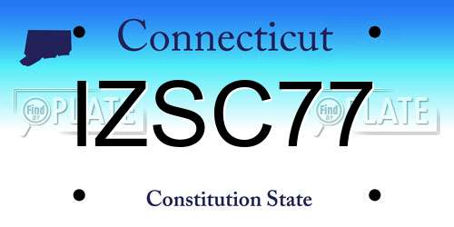 IZSC77 Connecticut License Plate