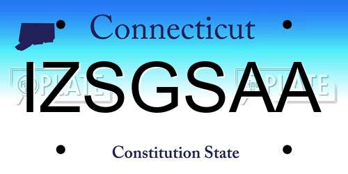 IZSGSAA Connecticut License Plate