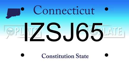 IZSJ65 Connecticut License Plate