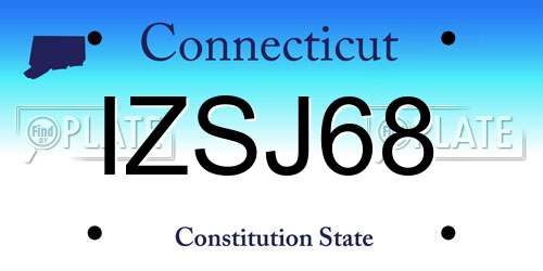 IZSJ68 Connecticut License Plate