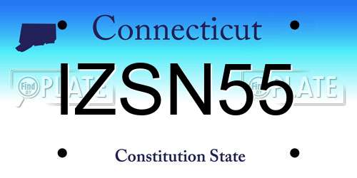 IZSN55 Connecticut License Plate