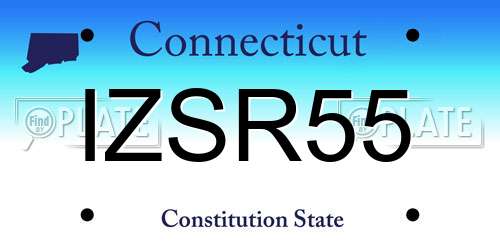 IZSR55 Connecticut License Plate