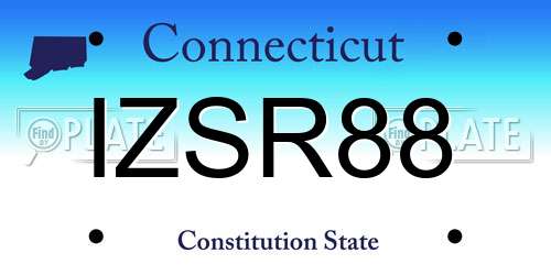 IZSR88 Connecticut License Plate