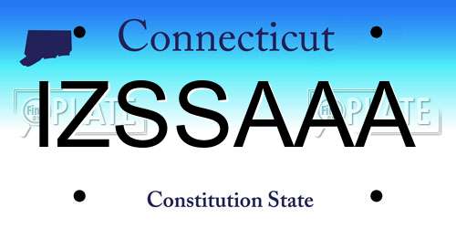IZSSAAA Connecticut License Plate
