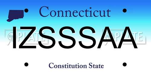 IZSSSAA Connecticut License Plate