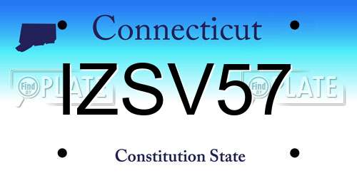IZSV57 Connecticut License Plate