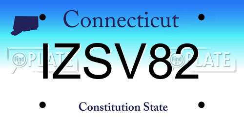 IZSV82 Connecticut License Plate