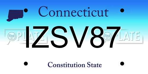 IZSV87 Connecticut License Plate