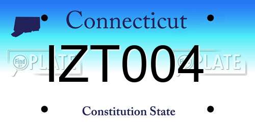 IZT004 Connecticut License Plate