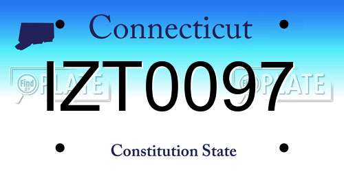 IZT0097 Connecticut License Plate